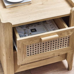 Julian Bowen Sydney 2 Drawer Rattan Effect Bedside Table - Wood - Wilko - thumbnail 7
