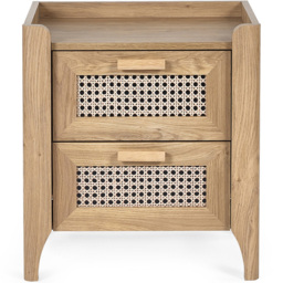 Julian Bowen Sydney 2 Drawer Rattan Effect Bedside Table - Wood - Wilko - thumbnail 4