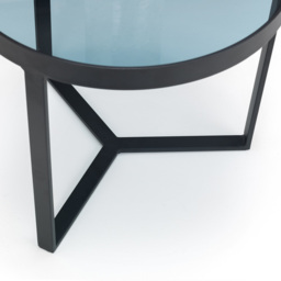 Julian Bowen Loft Smoked Glass Lamp Table - Size: 50 x 50 x 45cm - Black - Wilko - thumbnail 6