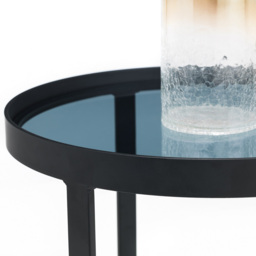 Julian Bowen Loft Smoked Glass Lamp Table - Size: 50 x 50 x 45cm - Black - Wilko - thumbnail 7