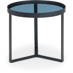Julian Bowen Loft Smoked Glass Lamp Table - Size: 50 x 50 x 45cm - Black - Wilko - thumbnail 4