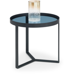 Julian Bowen Loft Smoked Glass Lamp Table - Size: 50 x 50 x 45cm - Black - Wilko - thumbnail 5