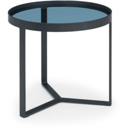 Julian Bowen Loft Smoked Glass Lamp Table - Size: 50 x 50 x 45cm - Black - Wilko - thumbnail 3