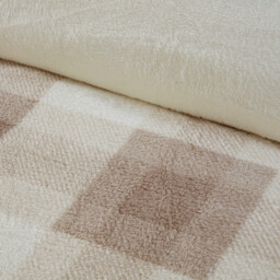 Teddy Fleece Check Duvet Set Natural King - Wilko - thumbnail 3