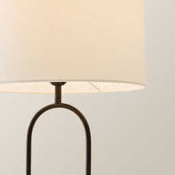 ValueLights Rachel White Linen Lamp Shade Black Arch Marble Base LED Table Lamp - Size: 39 x 32 x 32cm - Wilko - thumbnail 4