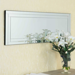 Luxford Bevelled Double Framed All Glass Mirror 120 x 40cm - Black - MirrorOutlet - Wilko - thumbnail 6