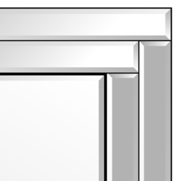 Luxford Bevelled Double Framed All Glass Mirror 120 x 40cm - Black - MirrorOutlet - Wilko - thumbnail 4