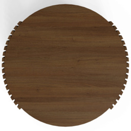 GFW Zadie Single Shelf Walnut Slatted Round Coffee Table - Size: 38 x 83 x 83cm - Wilko - thumbnail 6