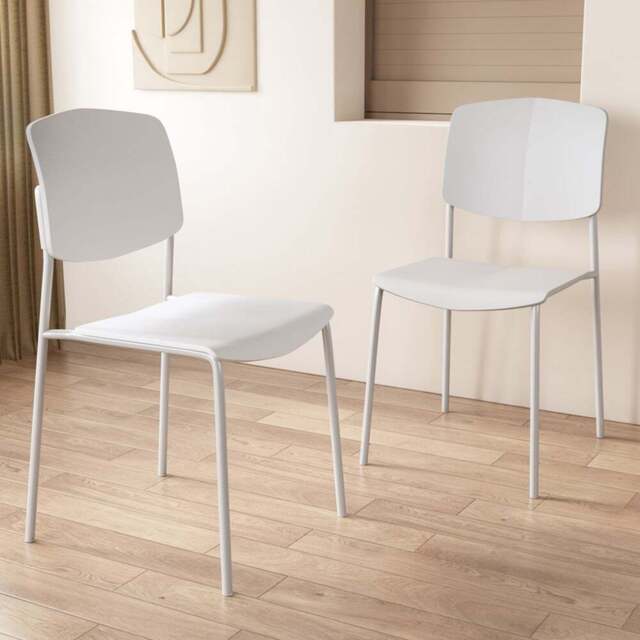 Core Products Academy Set of 2 White Plastic Kitchen Chair - Wilko - image 1