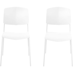 Core Products Academy Set of 2 White Plastic Kitchen Chair - Wilko - thumbnail 3