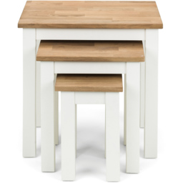 Julian Bowen Coxmoor Ivory and Oak Nest of Tables Set of 3 - Size: 35 x 50 x 48cm - Multi - Wilko - thumbnail 5