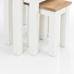 Julian Bowen Coxmoor Ivory and Oak Nest of Tables Set of 3 - Size: 35 x 50 x 48cm - Multi - Wilko - thumbnail 7