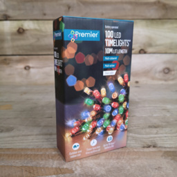 Premier TimeLights 100 Multicolour LED Multi-Function Clear Cable String Light 10m - Size: 1 x 1000 x 1cm - Multi Coloured - Wilko - thumbnail 7