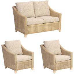 Desser Furniture Dijon 2 Seater Farrow Suite - Cream - Wilko - thumbnail 3