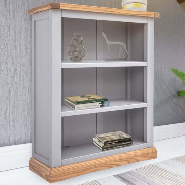 Biccari 3 Shelf Grey Bookcase - Wilko - image 1