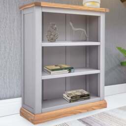 Biccari 3 Shelf Grey Bookcase - Wilko