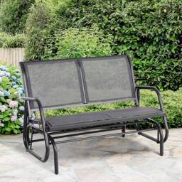 Outsunny Double Rocking Chair Grey - Size: 85 x 70 x 120cm - Wilko - thumbnail 1