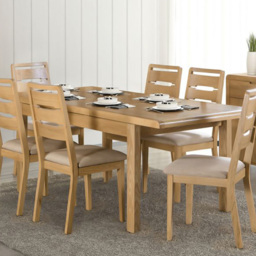 Julian Bowen 4 Seater Curve Oak Extending Dining Table - Wood - Wilko - thumbnail 1