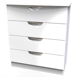 Crowndale Camden 4 Drawer White Gloss Chest of Drawers - Wilko - thumbnail 3