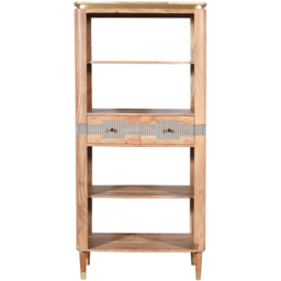 Brooklyn Wilton 2 Drawer 4 Shelf Acacia Wood Open Bookcase - Brown - Wilko - thumbnail 3