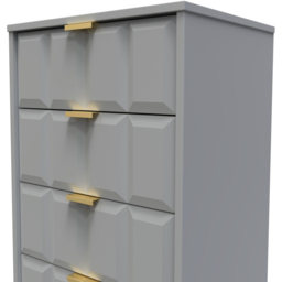 Crowndale Cube 5 Drawer Dusk Grey Chest of Drawers Ready Assembled - Wilko - thumbnail 6