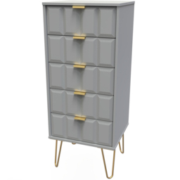 Crowndale Cube 5 Drawer Dusk Grey Chest of Drawers Ready Assembled - Wilko - thumbnail 3