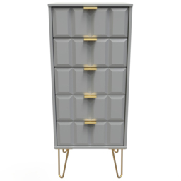 Crowndale Cube 5 Drawer Dusk Grey Chest of Drawers Ready Assembled - Wilko - thumbnail 4