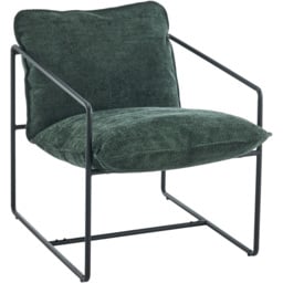 Seconique Tivoli Green Fabric and Black Metal Accent Chair - Size: Single - Grey - Wilko - thumbnail 3