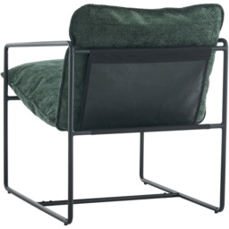 Seconique Tivoli Green Fabric and Black Metal Accent Chair - Size: Single - Grey - Wilko - thumbnail 6