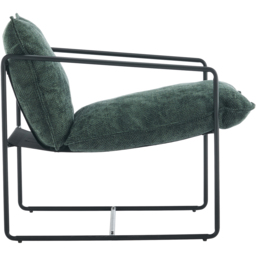 Seconique Tivoli Green Fabric and Black Metal Accent Chair - Size: Single - Grey - Wilko - thumbnail 5