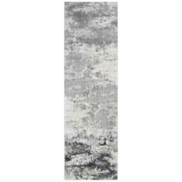 Desire Rugs Onyx Silver Grunge Sprayed Abstract Area Rug 60 x 220m - Size: 60 x 220cm - Wilko