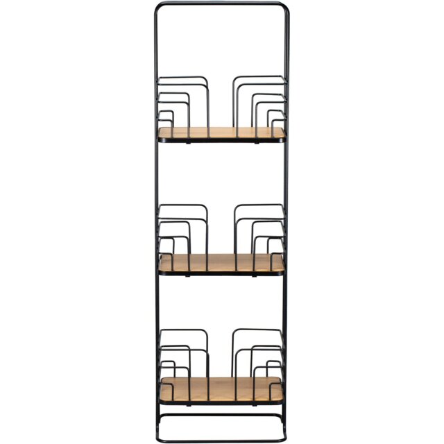 3 Shelf Black Wire Bamboo Bathroom Caddy - Size: 22 x 72.8 x 15.5 kg - Wilko - image 1