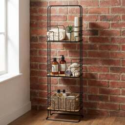 3 Shelf Black Wire Bamboo Bathroom Caddy - Size: 22 x 72.8 x 15.5 kg - Wilko - thumbnail 5