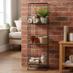 3 Shelf Black Wire Bamboo Bathroom Caddy - Size: 22 x 72.8 x 15.5 kg - Wilko - thumbnail 6