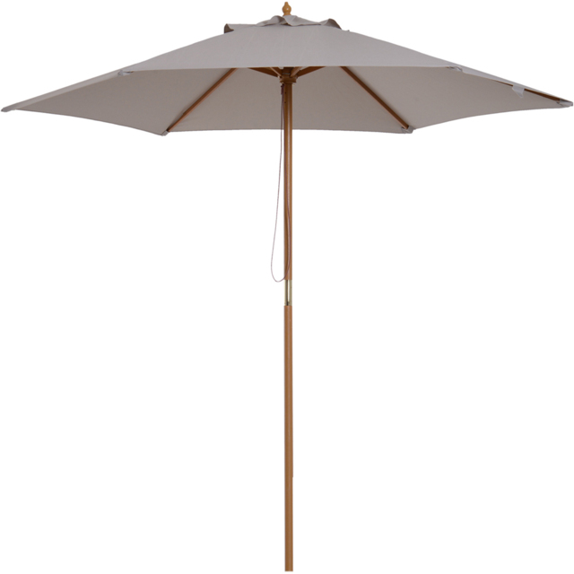 Outsunny Grey Wooden Garden Parasol 2.5m - Size: 3m - Wilko - image 1