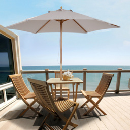 Outsunny Grey Wooden Garden Parasol 2.5m - Size: 3m - Wilko - thumbnail 3