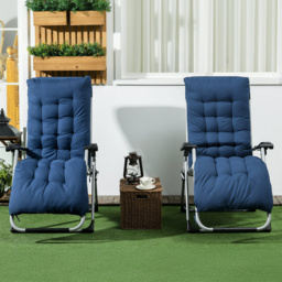Outsunny Blue Zero Gravity Reclining Folding Lounger Set of 2 - Size: 110 x 65 x 90cm - Wilko