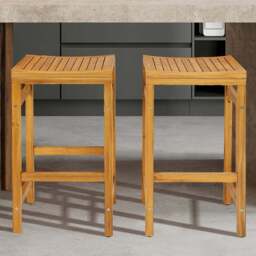 Costway Saddle Seat Bar Stool Set of 2 - Size: 86 x 47 x 19cm - Cream - Wilko