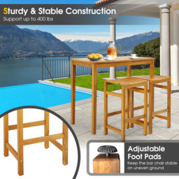 Costway Saddle Seat Bar Stool Set of 2 - Size: 86 x 47 x 19cm - Cream - Wilko - thumbnail 7