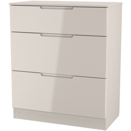 Crowndale Milan 3 Drawer Kashmir Gloss and Kashmir Deep Chest of Drawers Ready Assembled - Kashmir Gloss & Kashmir - Wilko - thumbnail 3