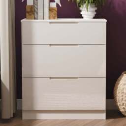 Crowndale Milan 3 Drawer Kashmir Gloss and Kashmir Deep Chest of Drawers Ready Assembled - Kashmir Gloss & Kashmir - Wilko - thumbnail 1