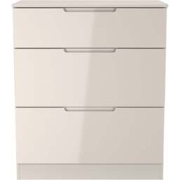 Crowndale Milan 3 Drawer Kashmir Gloss and Kashmir Deep Chest of Drawers Ready Assembled - Kashmir Gloss & Kashmir - Wilko - thumbnail 4