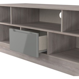 Crowndale Milan Single Drawer 5 Shelf Grey Gloss and Grey Oak TV Unit Ready Assembled - Size: 50 x 110 x 39cm - Grey Gloss & Grey Oak - Wilko - thumbnail 6