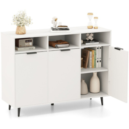 Costway 3 Door 3 Shelf White Buffet Cabinet - Size: 120 x 40 x 90cm - Wilko - thumbnail 4