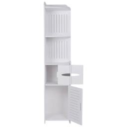 Living and Home 2 Door White Tall Corner Floor Cabinet - Size: 25 x 25 x 120cm - Wilko - thumbnail 4