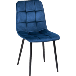 Kosy Koala Rocco 4 Seater Wooden Velvet Dining Set Stone Grey and Blue - Wilko - thumbnail 3