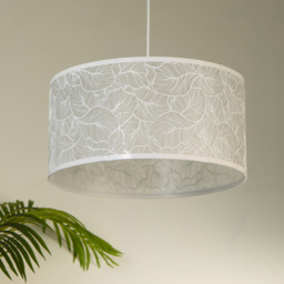 Lighting Collection Lanagin White Leaf Cut-Out Pattern Ceiling Lamp Shade 40cm - Size: 23 x 43 x 43cm - Wilko - thumbnail 3