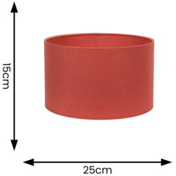ValueLights Reni Rust Fabric Small Ceiling Drum Lamp Shade 25cm - Size: 15 x 25 x 25cm - Orange - Wilko - thumbnail 5