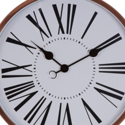 Premier Housewares Baillie White and Rose Gold Round Wall Clock 50cm - Size: 50 x 6 x 50cm - Pink - Wilko - thumbnail 3