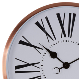 Premier Housewares Baillie White and Rose Gold Round Wall Clock 50cm - Size: 50 x 6 x 50cm - Pink - Wilko - thumbnail 4